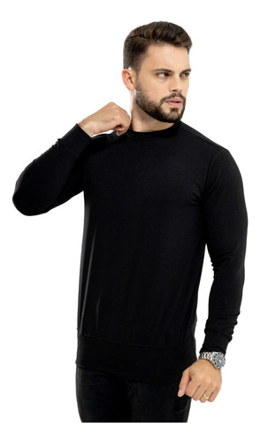 Blusa De Frio Moletom Básico Gola Careca Liso Unissex Top