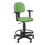 Cadeira Caixa Alta Balcao Secretaria C/ Braco Rv Verde