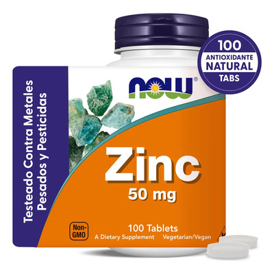 Suplemento en tabletas NOW IMUNIDADE Minerales de Zinco x 100g | Envío gratis