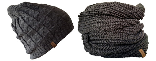 Combo Gorro Lana + Bufanda Cuello Infinito Calidad Premium