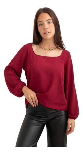 Blusa Nano, Crepe Escote Cuadrado #2326 