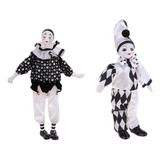 2 Piezas Preciosa Porcelana Payaso Muñeca Bufones Figura Par