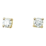 Topos En Oro 18k Ley 750 Con Diamantes Naturales 3.20mm