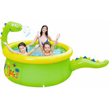 Piscina Inflable Lunvon Para Niños Dinosaurios Aspersor De P