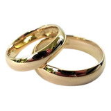 Par De Aliança 4 Mm Casamento, Noivado, Banhado A Ouro 18k