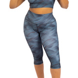 Calza Deportiva Capri Mujer Running Gym Pescadora Estampada