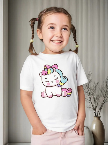 Playera Personalizada Unicornio Cute Aroiris Blanca Y Negra