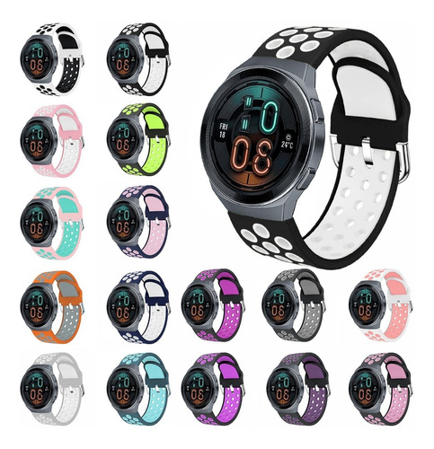 2 Correas Transpirable Sport + Mica Para Huawei Watch Gt 2e