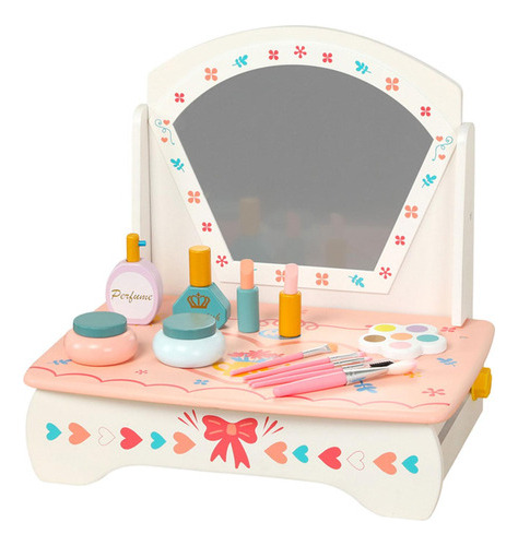 Set De Maquillaje Infantil De Tocador De Madera Para Niños D