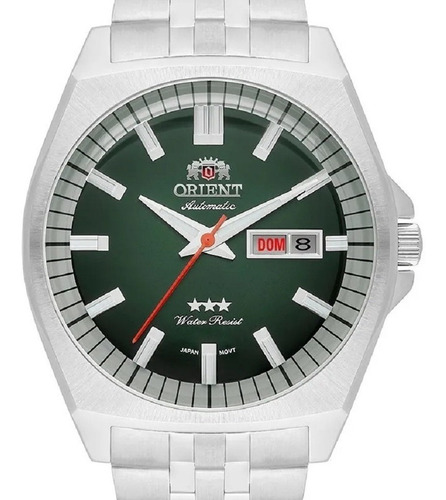 Relógio Orient Masculino Automático F49ss010 Prata Verde