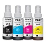 Juego De Tinta Original Epson 664 (bk, C, M, Y) 70ml