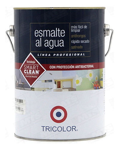 Esmalte Al Agua Tricolor Profesional Blanco Nacar 1 Galon