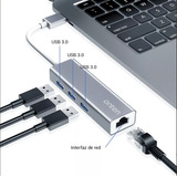 Adaptador Hub Ethernet Usb 3.0 A Rj45 4 En 1