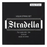 Encordado Stradella Para Violin Cuerdas De Acero 4/4 Y 3/4