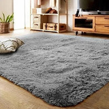 Tapete Alfombra Peluda Gris Tapete Peluche Grande 200×150cm