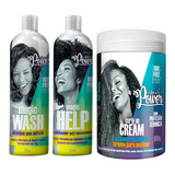 Kit Soul Power Magic Wash + Magic Help + Curly On Cream 800g