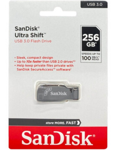 Pack X3 Pendrive 256 Gb Usb 3.0 100 Mb Veloz Shift Sandisk