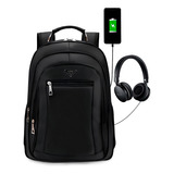 Mochila Bolsa Masculina Notebook Usb Espaçosa Impermeável