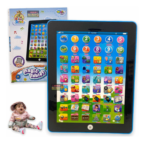 iPad Teblete Infantil Brinquedo Criança Educacional Bilíngue