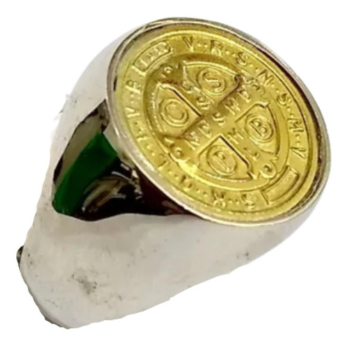 Anillo San Benito Plata 925 Oro 18k. Hombre Estuche Garantia