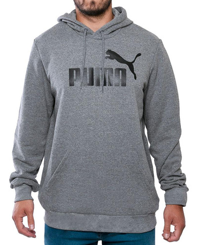 Buzo Puma Essential Big Logo Hoodie Gris 84705803