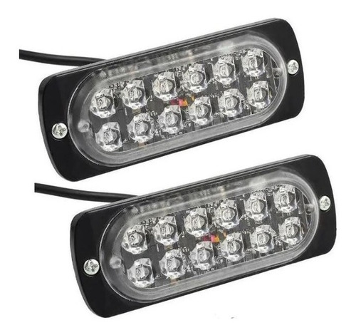 Pack 2 Foco Neblinero Estroboscopico 12-24v Ultrafino 12 Led