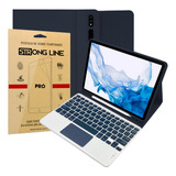 Capa Tab S8 Plus 12. 4 Teclado Touchpad Colorido + Pelicula