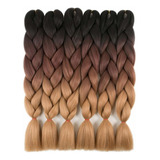 Rayiis 6 Packs Ombre Braiding Hair Kanekalon Synthetic Braid