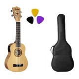 Kit Ukulele Su21me Shelby Eletrico Soprano + Capa + Palhetas