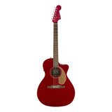 Violão Eletroacústica Fender California Newporter Player Newporter Para Destros Candy Apple Red Nogueira Brilhante