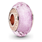 Charm Pandora De Cristal De Murano Facetado En Oro Rosa