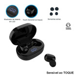 Fone De Ouvido Para iPhone Android Windows Bluetooth V5.0 Cor Preto