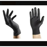 2 Guantes Negros Nitrilo Talle M Fcnailsinsumos