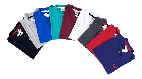 Kit Com 6 Camisas Polo Masculina Algodão Piquet P Ao Gg