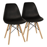 Sillas X 2 Comedor Plástico Patas Madera Diseño Eames Ct