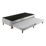 Cama Box Base C/auxiliar Solteiro Sommier Rústico Branco (8