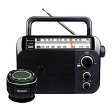 Radio Portatil Am/fm Con Altavoz Impermeable, Negro