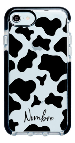 Funda Para iPhone Animal Print Vaca Personalizada Con Nombre