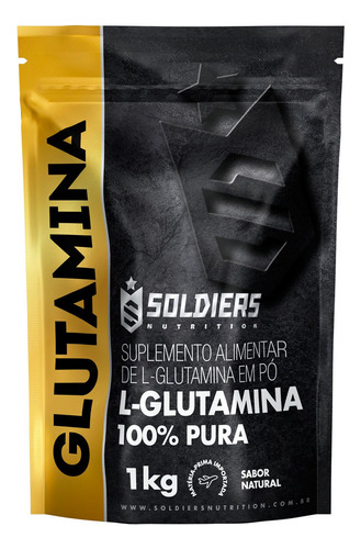 L-glutamina 1kg 100% Pura Soldiers Nutrition Sachê Sem Sabor