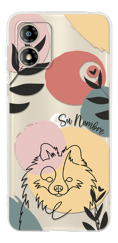 Funda Para Motorola Mujer Perrito Pomerania Minimal Nombre