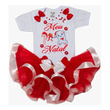 Kit Conjunto Urso Polar Primeiro Natal Papai Noel De Luxo