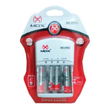 Carregador De Pilhas Mox Aa Aaa 9v Com 2 Pilhas Aa Mais 2 Pilhas Aaa Recarregaveis Bivolt Auto Stop E Com Led Mo Cp53