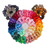 60 Set Scrunchies Satin Cabello Mayoreo Baratas Pelo Donitas