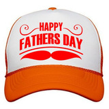 Gorra Dia Del Padre Bicolor Naranja Leyenda En Rojo