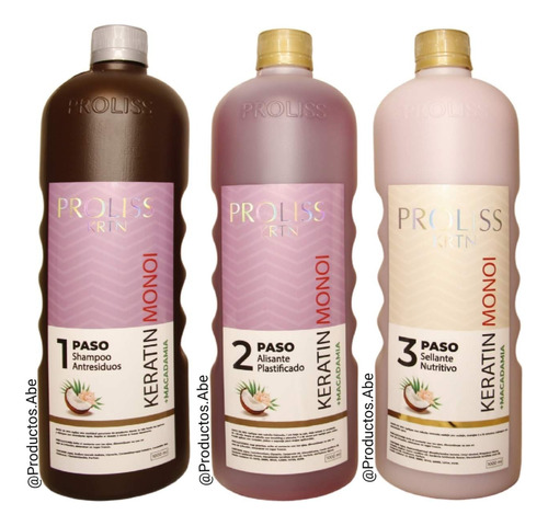 Shampoo Antiresiduos + Keratina Monoi + Sellante Nutritivo