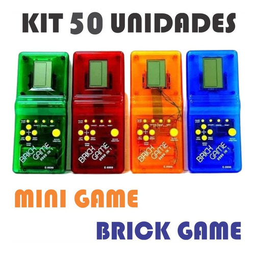 Kit 50 Unidades Super Mini Game Brick Game Antigo Portátil