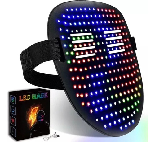 Máscara De Natal Bluetooth Rgb Led Máscara  Imagem Animação