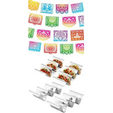 Set Fiesta Mexicana: 4 Porta-tacos + 5 Banderines