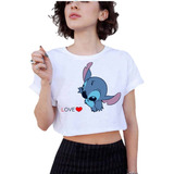 Crop Top Stich Love Moda Verano Para Mujer