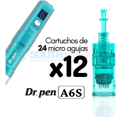 12 Cartuchos De 24 Agujas Para Dr Pen A6s. Dermapen